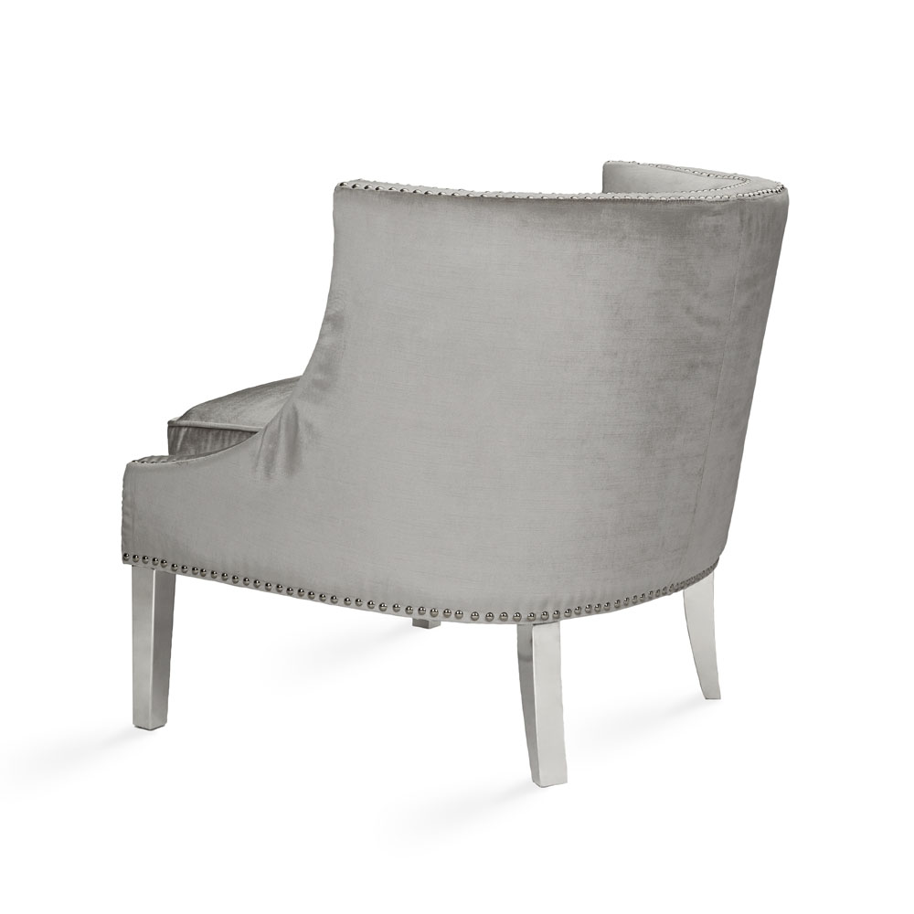Lucy Accent Chair: Grey Velvet